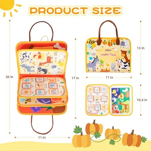 Jollybaby Soft Busy Books Sorting Toy for 18 M+ Baby Yellow - Happy Farm - Image 6
