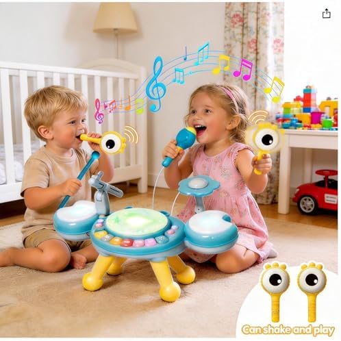 Toddler Drum Set Ages 1-3, Baby Drum Set Montessori Toys 1 Year Old - Image 2