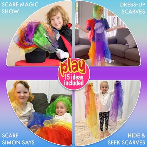 14 Pack Scarves for Kids Play - Dance & Juggling Scarves, 24 Inch - Image 5