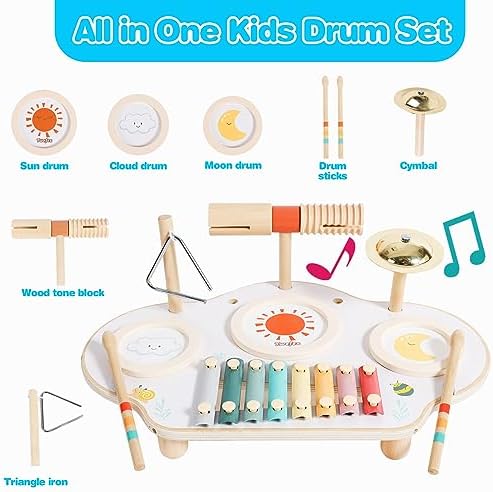Twefex Montessori Music Instruments Set + Spinning Drum - Image 7