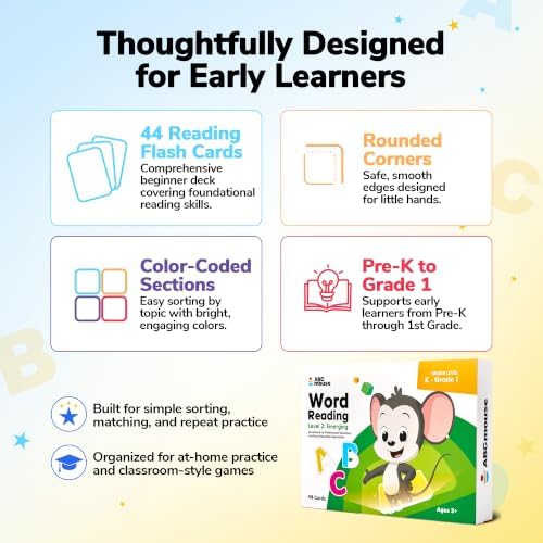 ABCmouse Word Reading Flashcards for Kids Ages 5 to 7, Kindergarten and Grade 1, 44 Flash Cards to Learn to Read with Beginning Blends, Digraphs, Advanced Word Families, Level 2: Emerging Series - Image 3