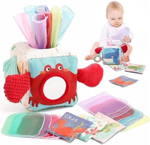 Youuys Baby Tissue Box Toy for Babies 6-12 Months - Montessori Toys Baby Tissue Box Sensory Toys for 1 Year Old - Boy Girl Gifts for Babies 6 12 18 Months Old (Ocean) by YOUUYS