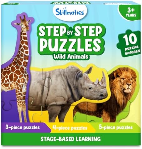 Skillmatics Step by Step Jigsaw Puzzles – Toddler Toys & Games, 40 Pieces by Skillmatics