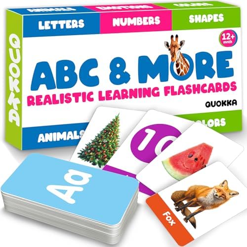 ABC Learning Flash Cards for Toddlers 1-3 - Flash Cards for Kids Ages 4-8 by QUOKKA