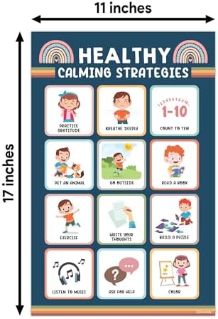 Decorably 15 Emotions Poster Feelings Chart for Kids Decor, 11x17in - Image 4