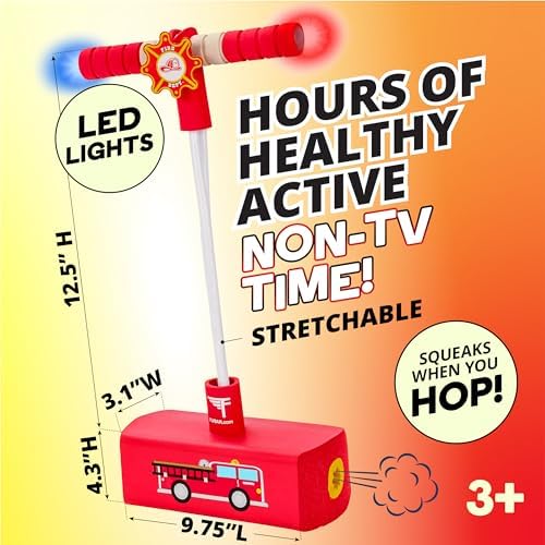 Flybar My First Foam Pogo Jumper for Kids Fun and Safe Pogo Stick for Toddlers, Durable Foam and Bungee Jumper for Ages 3 and up, Supports up to 250lbs (Red Fire) - Image 4