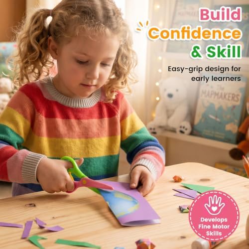 Koogel Toddler Scissors Practice Kit, 2 Safety Scissors & 120 Craft Papers - Image 6