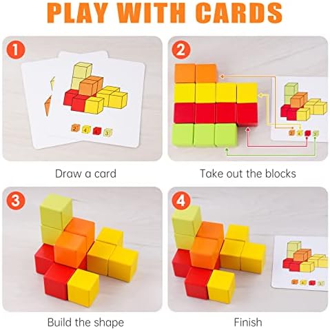Wooden Cube Toy 16PCS Building Blocks for Kids - Image 4