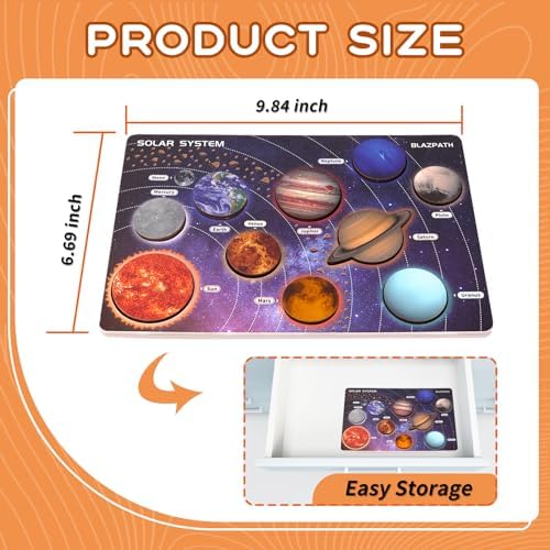 Solar System Planet Outer Space Toddler Wooden Puzzle Toys for Kids 3-5 - Image 3
