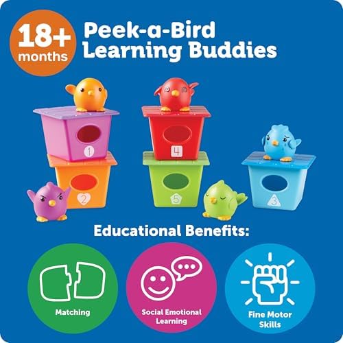 Learning Resources Peek-a-Bird Learning Buddies - 15 Pieces, Age 18 Months+ Toddler Activities, Preschool Toys, Educational Color Teaching - Image 5