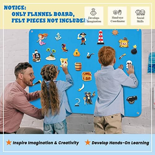 Craftstory 3.5 Feet Flannel-Board for Toddlers Preschool as Kids Felt Stories Activities Play Kits Wall-Hanging Birthday Gifts (Blue) - Image 3