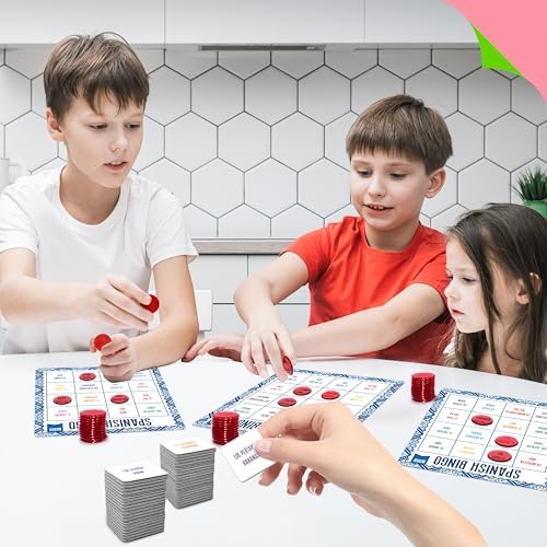SpriteGru Spanish Bingo Game, 12 Vocabulary Bingo Board Game Bilingual Word Learning Educational Toys for Words Learning - Ages 5 and up (Up to 12 Players) - Image 7