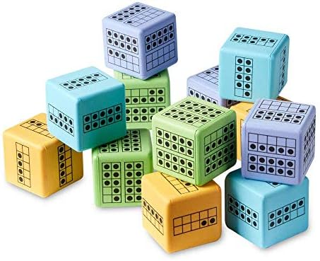 hand2mind Ten Frame Dice, Large Foam Dice for Classroom, Subitizing Dice, Math Manipulatives for Elementary School, Counting Toys for Toddlers, Educational Toys for Preschool Children (Set of 12) - Image 4