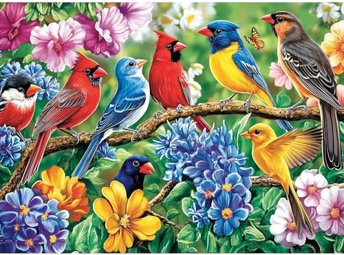 300 Piece Puzzles for Adults – Colorful Birds & Blooming Flowers Jigsaw, Relaxing 300 Piece Puzzles for Adults Large Piece, for Puzzle Fans, Kids & Seniors (20.5" x 15") by Unknown