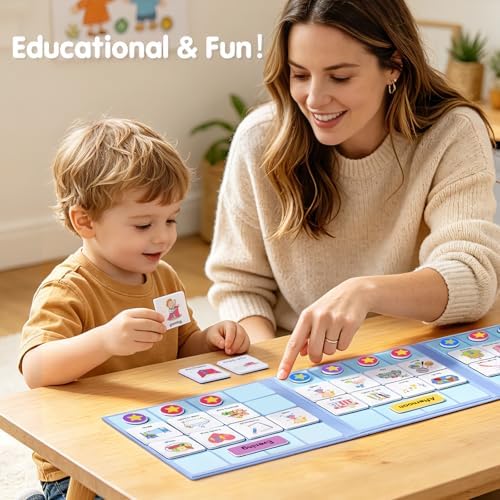 Visual Schedule for Kids, 170 Magnetic Visual Cards & Tri-Fold Magnetic Board, Daily Routine Chart for Autism ADHD, Toddler Morning Bedtime Chore Planner for Home Classroom, Visual Routine Board for Nonverbal Special Needs Children - Image 2
