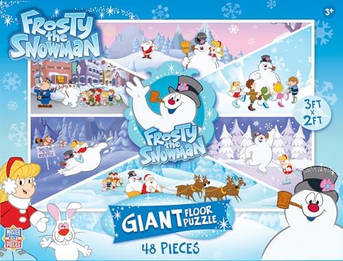 MasterPieces Floor Puzzle - Jumbo Size 48 Piece Jigsaw Puzzle for Kids - Frosty the Snowman - 3ftx2ft by MasterPieces