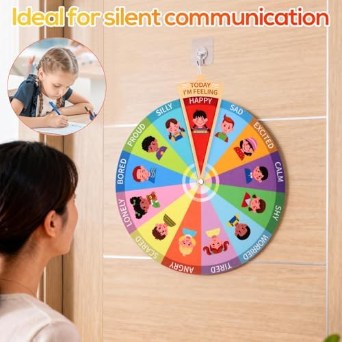 Soft Plush Emotion Wheel for Kids, 13 Feelings Chart Social Emotional Learning Poster Calm Toys for Toddlers Children Portable Mood Coping Calming Corner Items Sensory Tools - Image 6