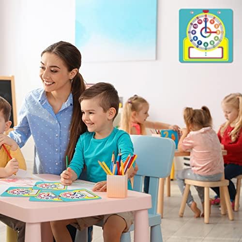 Junkin 25 Pcs Teaching Clock Kit, Learning Clocks for Kids Learning Time with Erasable Surface for Home School Classroom Supplies(Vivid Style) - Image 6