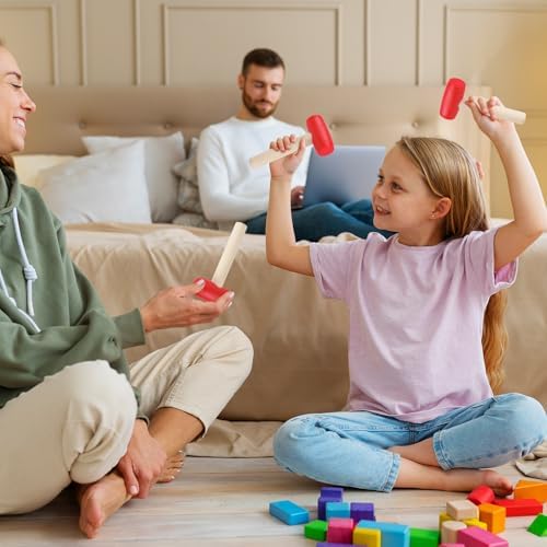 3pcs Toy Hammer Simulation Wooden Hammers Plastic Toddler Hammer SmallPortable Kids Maintenance Tools Toys Pretend Fake Mallet Hammers for Boys Girls - Image 2