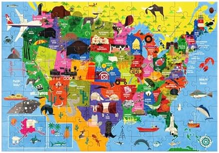 Mudpuppy - Map of the U.S.A. 100 Piece Jigsaw Puzzle for Kids - Image 2