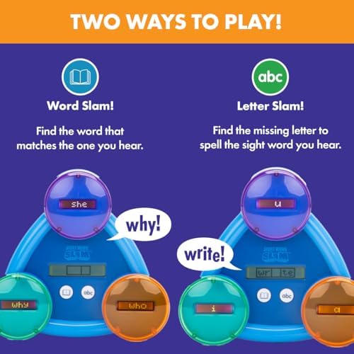 Educational Insights Sight Word Slam - Kindergarten Learning Activities, Sight Word Games, Electronic Phonics Flash Cards, Reading Games for Kids 5-7, Learn to Read CVC Words, Literacy Development - Image 3
