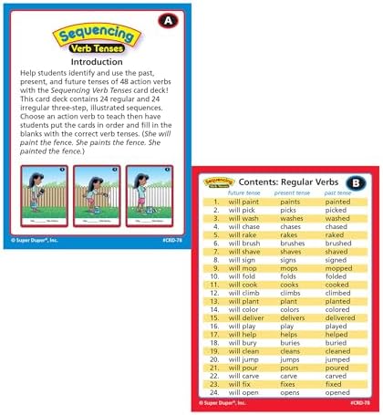 Super Duper Publications | Sequencing Regular and Irregular Verb Tenses Fun Deck | Early Reader and Grammar Flash Cards | Educational Learning Materials for Children - Image 3