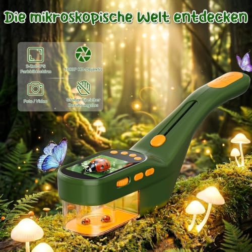 CIMELR Bug Catcher for Kids with 2.4" Screen, 500X Digital Microscope, 1080P Photo/Video, 1000mAh Battery, 8 LED, PC Real-Time Imaging, STEM Nature Toy & Gift for Boys Girls Ages 3-12 - Image 2