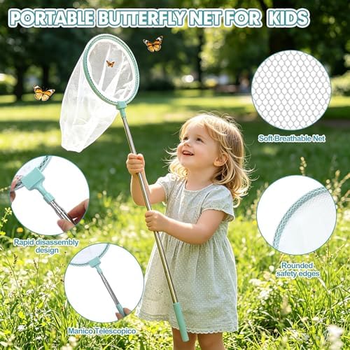 Kids Bug Catcher Kit, 11-Piece Outdoor Explorer Set with Bug Vacuum, Wooden Insect House, Butterfly Net, Ages 4-8 - Image 4