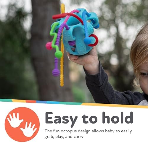 Nuby Silicone Octopus Sensory Toy with Bright Colored Silicone Textured Cords for Tactile Development, 18+ Months - Image 4