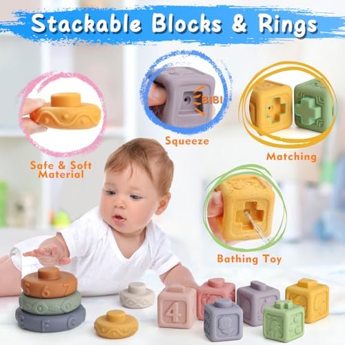 Vinlon Montessori Toy Set for Toddler Aged 6+ Month -Sensory Fine Motor Skill Learning Toys for Baby Boys Girls. Easter Basket Stuffers Valentine's Day Gift for 1 2 Years Old - Image 4