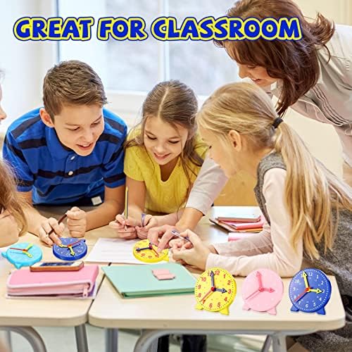 Batiyeer 24 Pcs Teaching Clock Kit for Kids to Tell Time 4'',Colorful - Image 6
