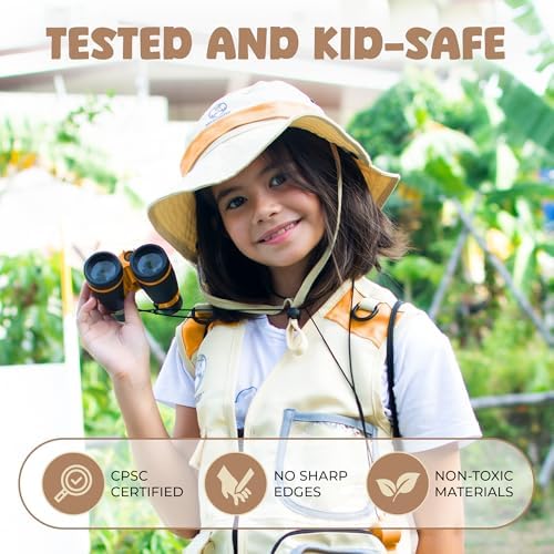 Kids Explorer Kit with Safari Vest & Hat for 3-7 Year Old Boys & Girls - Image 4
