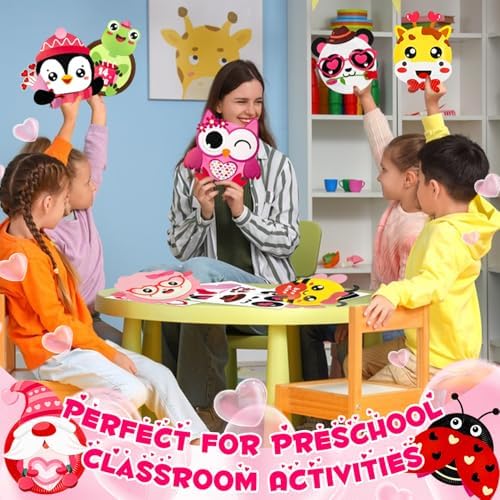 16 Pack Valentines Day Crafts for Kids, Toddler Crafts Paper Plate Art Kit Gift for 3 4 5 6 Year Old Boys Girls DIY Kids for Birthday Party Favor Preschool Classroom Party Games ﻿ - Image 3