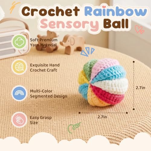 Adena Montessori Soft Knit Sensory Ball with Bell, 6-12mo - Image 2