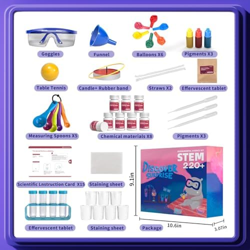 Science Kit with 220+ Science Lab Experiments, DIY STEM Educational Learning Scientific Tools for 3 4 5 6 7 8 9 10 11 Years Old Boys Girls Kids Toys - Image 6