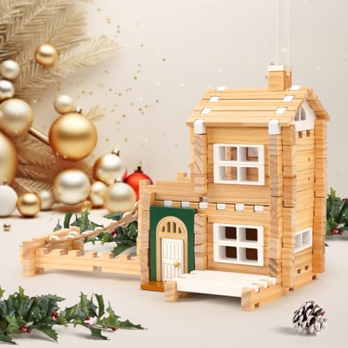 Jovi-mindly＆Notchies Building Blocks Set Wooden Blocks Toys (107 pcs) with Storage Bag, Educational Classic Wooden Blocks for Toddlers Ages 3+ Boys and Girls Aged Birthday Gift (with Printed Manual) by Jovi-mindly%EF%BC%86Notchies