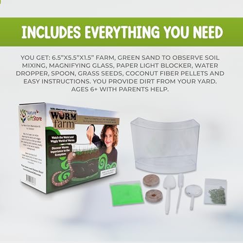Worm Farm for Kids Kit with 20 Live Composting Worms, All-in-One Bundle - Image 5
