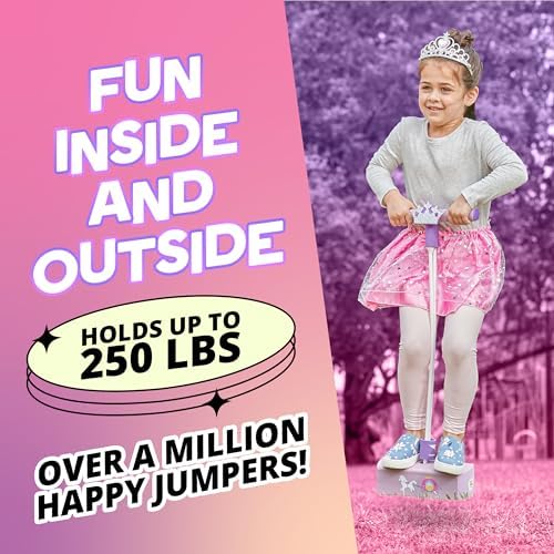 Flybar My First Foam Pogo Jumper for Kids Fun and Safe Pogo Stick for Toddlers, Durable Foam and Bungee Jumper for Ages 3 and up, Supports up to 250lbs (Pink Princess), Large - Image 5
