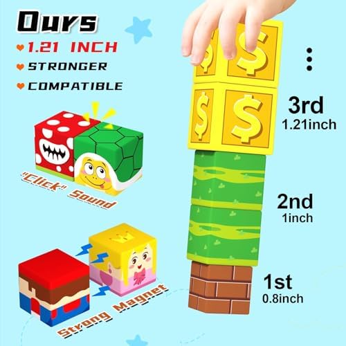 KAEILORU Magnetic Blocks,1.21" Large Magnet Building Block for 3 Year Old - Image 2