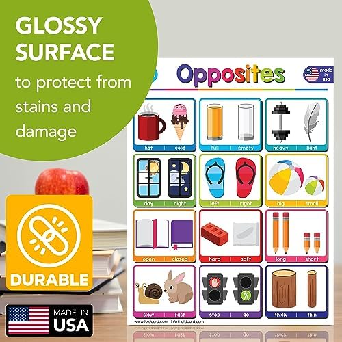 FoldCard Opposites Chart Educational Poster 8.5x11 5pk - Image 3