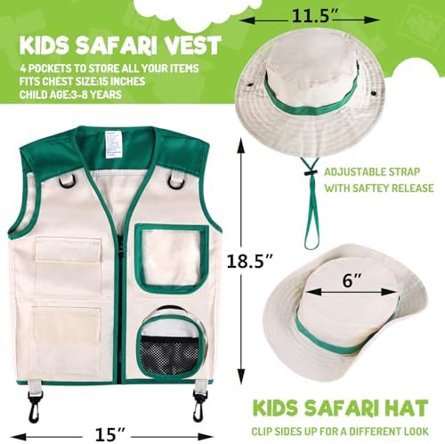Kids Explorer Kit – Bug Catcher with Binoculars & Safari Costume Vest - Image 4