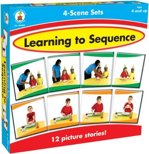 Carson-Dellosa Publishing CD-3121 Carson-Dellosa Learning to Sequence 4-Scene Set, 48 Picture Cards, PreK-3 by CarsonDellosaEducation
