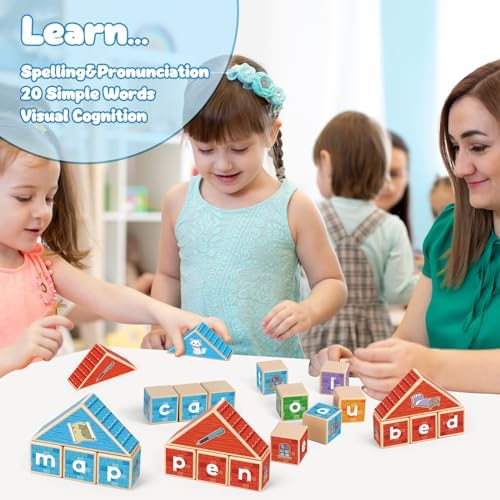 Edulok CVC Word Games, Phonics Game for Kids, Spelling Games, Preschool Learning Activities, Building Blocks for Toddlers, Learn to Read, English Learning Tools, Kindergarten Classroom Must Haves - Image 5