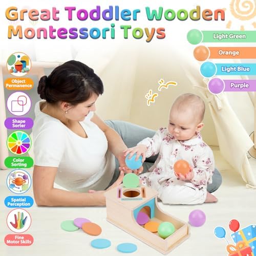FCSONU Toddler Montessori Object Permanence Box Toys for 1-3 Year Old Baby - Image 3