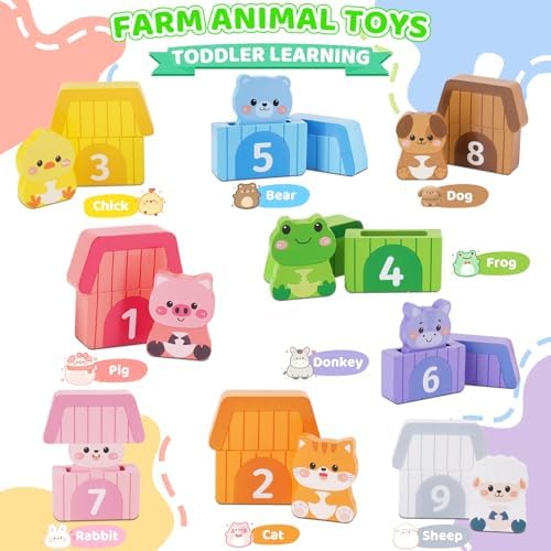 Montessori Wooden Farm Animals Toys for 1 2 3 Year Old Toddler - Image 5