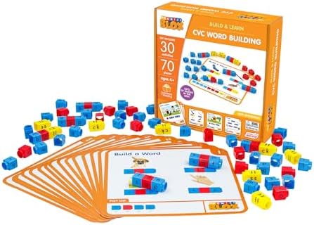 Junior Learning Rainbow Phonics Blox - 30 CVC Word Building Cards & Blocks by JuniorLearning
