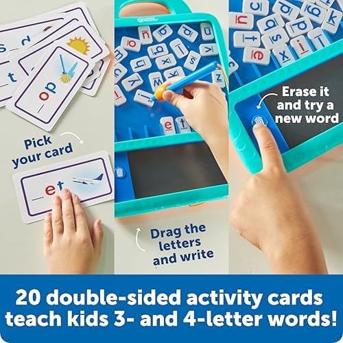 Learning Resources Skill Builders Magnetic Word Builder, Learn to Read, Phonetic Alphabet, Puzzle Board, ABC Kids Games, Sensory Board For Kids, Fine Motor Skills, Birthday Gift - Image 3