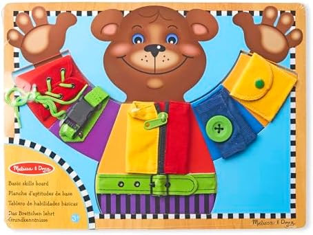 Melissa & Doug Basic Skills Wooden Puzzle Dress-Up Activity Board - Image 2