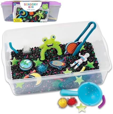 Creativity for Kids Sensory Bin: Outer Space Toys - Preschool and Toddler Sensory Toys, Kids Gifts for Boys and Girls Ages 3-5+, 10.25 x 14.5 x 4.75 inches by CreativityforKids