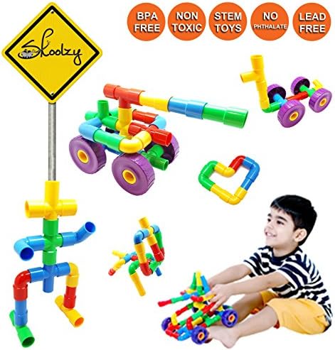 Skoolzy STEM Pipe Tube 29 Pc Building Blocks Set, ADHD & Autism, Kids - Image 5